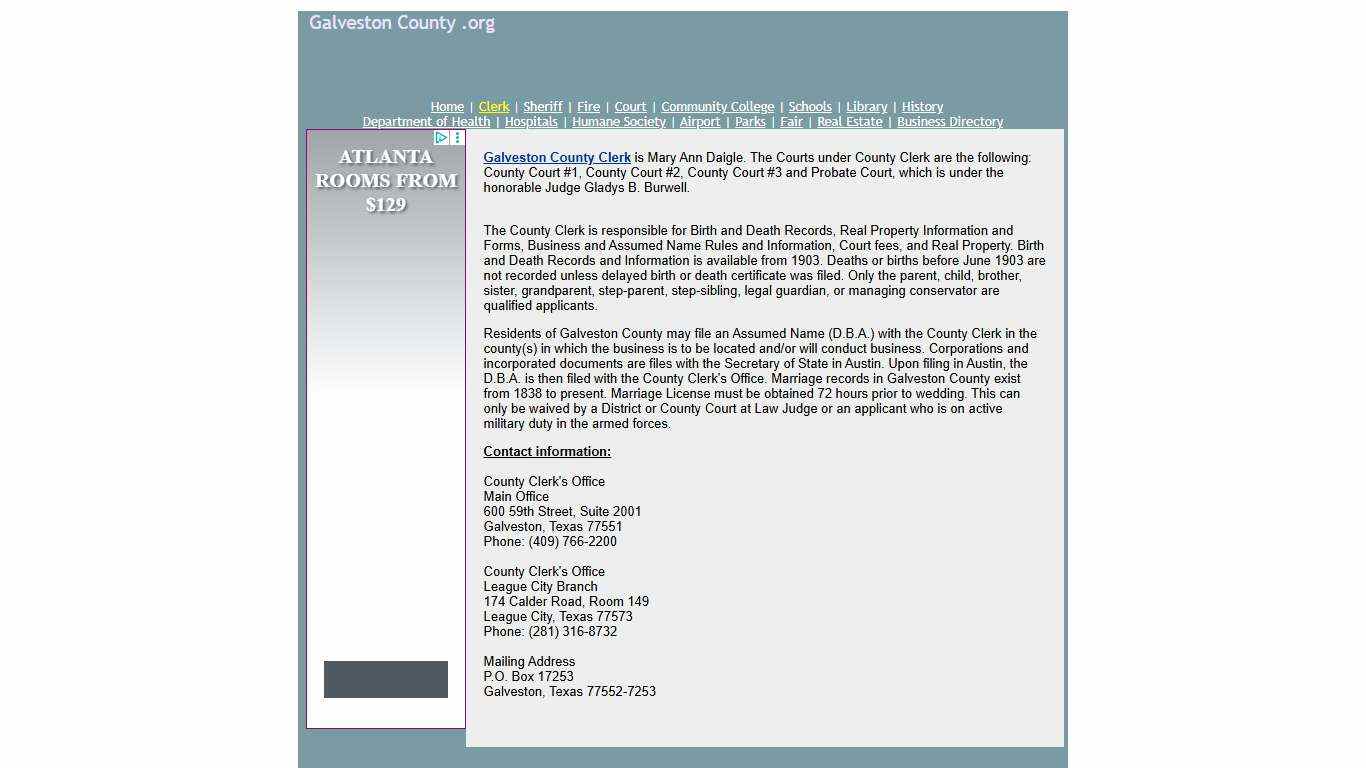 Galveston County .org Clerk