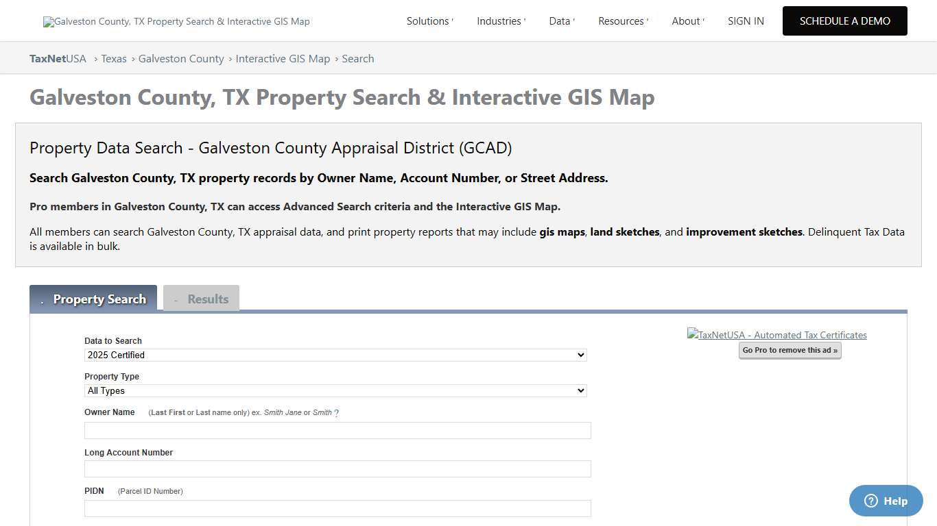 Galveston County, TX Property Search & Interactive GIS Map